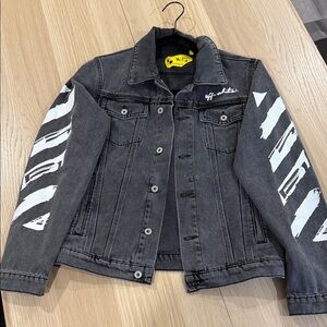 Off-White Kids Denim Jacket with White Accents